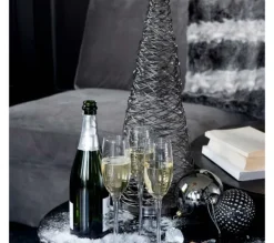 * Guirlande Et Boule De Sapin^Lot De 4 Boules De Noël Design "Lisse" 28Cm Gris