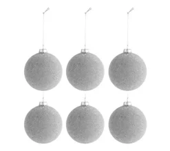 * Guirlande Et Boule De Sapin^Lot De 6 Boules De Noël Design "Perles" 8Cm Naturel