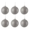 * Guirlande Et Boule De Sapin^Lot De 6 Boules De Noël Design "Atop" 8Cm Gris