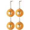 * Guirlande Et Boule De Sapin^Lot De 4 Boules De Noël En Velours "Etoile" 10Cm Or