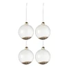 * Guirlande Et Boule De Sapin^Lot De 4 Boules De Noël En Verre "Paillettes Or" 24Cm Transparent