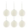 * Guirlande Et Boule De Sapin^Lot De 6 Boules De Noël "Enneigee" 8Cm Blanc