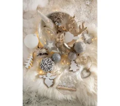 * Guirlande Et Boule De Sapin^Lot De 6 Boules De Noël "Enneigee" 8Cm Blanc