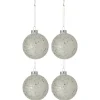 * Guirlande Et Boule De Sapin^Lot De 4 Boules De Noël "Etoiles" 10Cm Argent