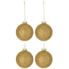 * Guirlande Et Boule De Sapin^Lot De 4 Boules De Noël "Etoiles" 10Cm Or