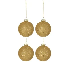 * Guirlande Et Boule De Sapin^Lot De 4 Boules De Noël "Etoiles" 10Cm Or