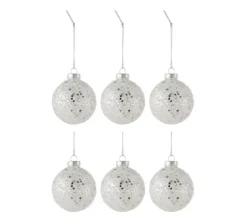 * Guirlande Et Boule De Sapin^Lot De 6 Boules De Noël "Etoiles" 8Cm Argent
