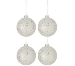 * Guirlande Et Boule De Sapin^Lot De 4 Boules De Noël "Etoiles" 12Cm Argent
