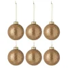 * Guirlande Et Boule De Sapin^Lot De 6 Boules De Noël "Etoiles" 8Cm Bronze