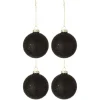 * Guirlande Et Boule De Sapin^Lot De 4 Boules De Noël "Etoiles" 10Cm Noir