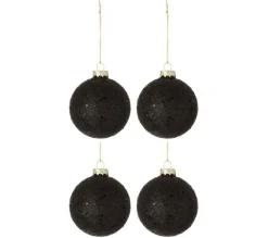 * Guirlande Et Boule De Sapin^Lot De 4 Boules De Noël "Etoiles" 10Cm Noir