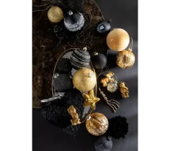 * Guirlande Et Boule De Sapin^Lot De 4 Boules De Noël "Etoiles" 10Cm Noir