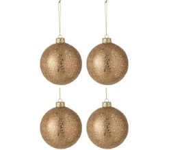 * Guirlande Et Boule De Sapin^Lot De 4 Boules De Noël "Etoiles" 10Cm Bronze