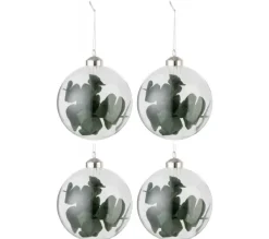 * Guirlande Et Boule De Sapin^Lot De 4 Boules De Noël "Eucalyptus" 10Cm Vert