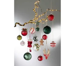 * Guirlande Et Boule De Sapin^Lot De 4 Boules De Noël "Eucalyptus" 10Cm Vert