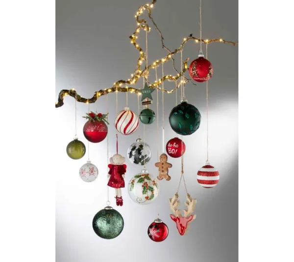 * Guirlande Et Boule De Sapin^Lot De 4 Boules De Noël "Eucalyptus" 10Cm Vert