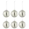 * Guirlande Et Boule De Sapin^Lot De 6 Boules De Noël "Feuilles Paillettes" 8Cm Argent