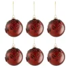 * Guirlande Et Boule De Sapin^Lot De 6 Boules De Noël "Fleurs Verre" 8Cm Marron