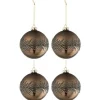 * Guirlande Et Boule De Sapin^Lot De 4 Boules De Noël "Givre Mat" 10Cm Marron