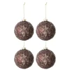 * Guirlande Et Boule De Sapin^Lot De 4 Boules De Noël "Givres" 10Cm Marron