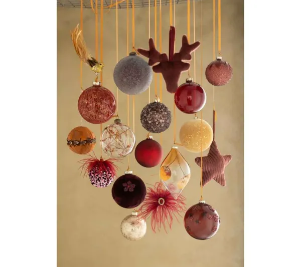 * Guirlande Et Boule De Sapin^Lot De 4 Boules De Noël "Givres" 10Cm Marron