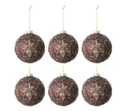 * Guirlande Et Boule De Sapin^Lot De 6 Boules De Noël "Givres" 8Cm Marron