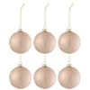 * Guirlande Et Boule De Sapin^Lot De 6 Boules De Noël "Givre Mat" 8Cm Rose Clair