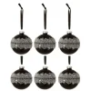 * Guirlande Et Boule De Sapin^Lot De 6 Boules De Noël "Glace" 8Cm Noir Et Argent