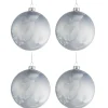 * Guirlande Et Boule De Sapin^Lot De 4 Boules De Noël "Glace" 10Cm Bleu