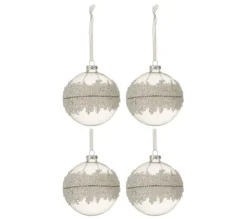 * Guirlande Et Boule De Sapin^Lot De 4 Boules De Noël "Glace" 10Cm Transparent