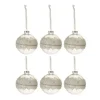 * Guirlande Et Boule De Sapin^Lot De 6 Boules De Noël "Glace" 8Cm Blanc Et Argent