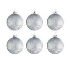 * Guirlande Et Boule De Sapin^Lot De 6 Boules De Noël "Glace" 8Cm Bleu