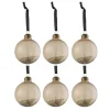 * Guirlande Et Boule De Sapin^Lot De 6 Boules De Noël "Interieur Paillettes" 8Cm Marron