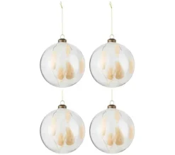 * Guirlande Et Boule De Sapin^Lot De 4 Boules De Noël "Lagurus" 12Cm Transparent