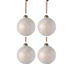 * Guirlande Et Boule De Sapin^Lot De 4 Boules De Noël "Leopard" 10Cm Creme