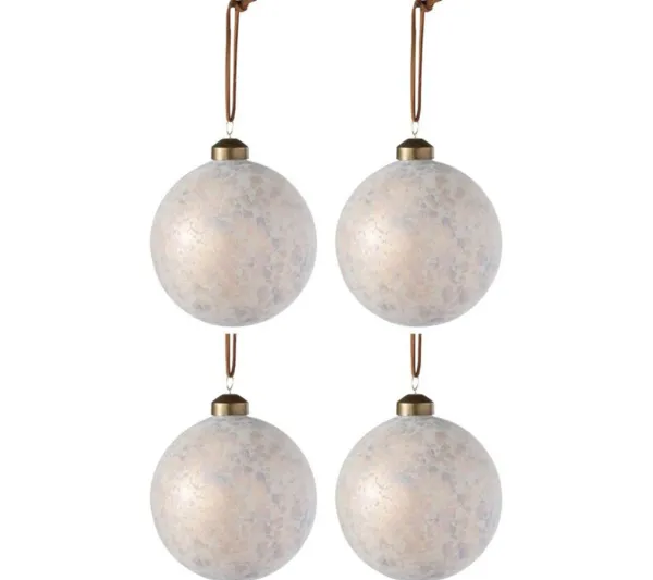* Guirlande Et Boule De Sapin^Lot De 4 Boules De Noël "Leopard" 10Cm Creme