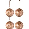 * Guirlande Et Boule De Sapin^Lot De 4 Boules De Noël "Lignes" 12Cm Marron