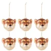 * Guirlande Et Boule De Sapin^Lot De 6 Boules De Noël "Lion" 10Cm Marron