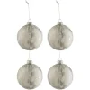 * Guirlande Et Boule De Sapin^Lot De 4 Boules De Noël "Marbre" 10Cm Blanc