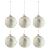 * Guirlande Et Boule De Sapin^Lot De 6 Boules De Noël "Marbre" 8Cm Blanc