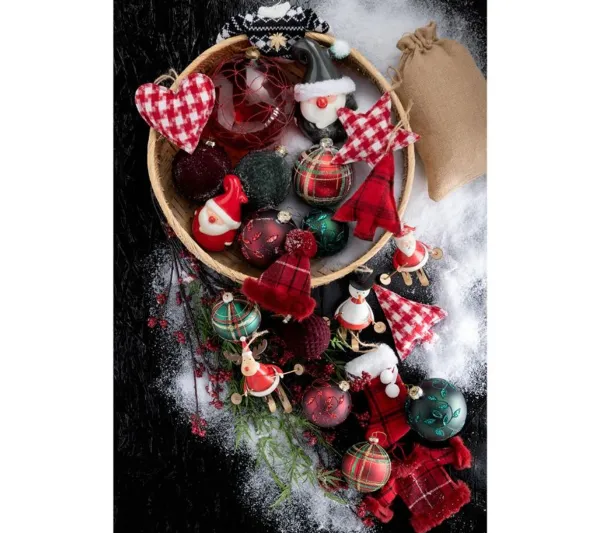 * Guirlande Et Boule De Sapin^Lot De 4 Boules De Noël "Motifs" 10Cm Vert Fonce
