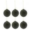 * Guirlande Et Boule De Sapin^Lot De 6 Boules De Noël "Motifs" 8Cm Vert Fonce
