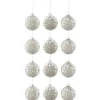 * Guirlande Et Boule De Sapin^Lot De 12 Boules De Noël "Ornement" 8Cm Argent