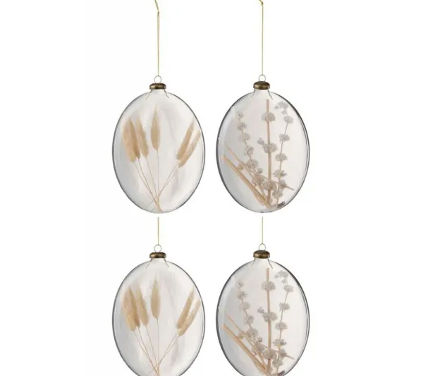 * Guirlande Et Boule De Sapin^Lot De 4 Boules De Noël "Ovales" 42Cm Transparent