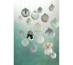 * Guirlande Et Boule De Sapin^Lot De 4 Boules De Noël "Paillettes" 10Cm Vert Menthe
