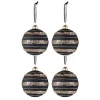 * Guirlande Et Boule De Sapin^Lot De 4 Boules De Noël "Paillettes" 24Cm Noir
