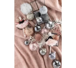 * Guirlande Et Boule De Sapin^Lot De 4 Boules De Noël "Paillettes" 12Cm Gris