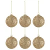 * Guirlande Et Boule De Sapin^Lot De 6 Boules De Noël "Paillettes" 8Cm Or