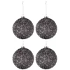 * Guirlande Et Boule De Sapin^Lot De 4 Boules De Noël "Paillettes" 10Cm Anthracite