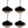 * Guirlande Et Boule De Sapin^Lot De 4 Boules De Noël "Paillettes Mat" 24Cm Noir